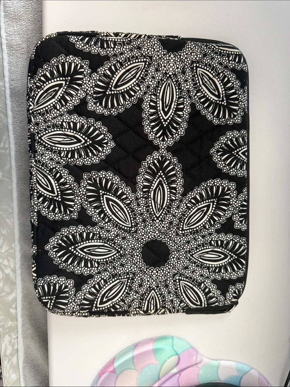 Quilted Black & White Paisley iPad/Tablet Sleeve